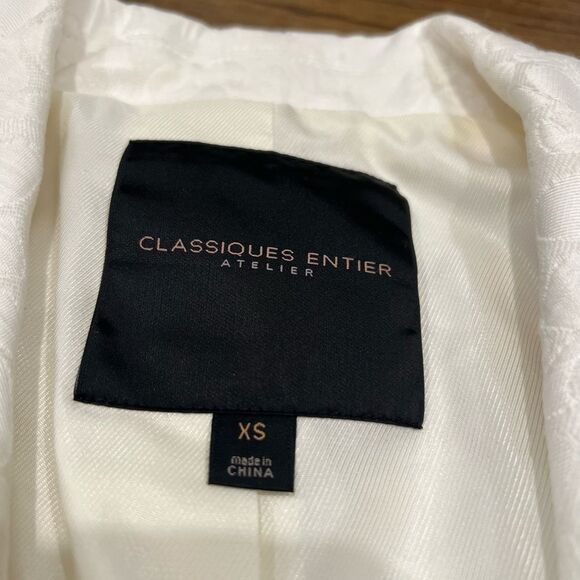 NWOT Classiques Entier Atelier Women’s Tailored White Blazer 3/4 Sleeve XS - Picture 2 of 10